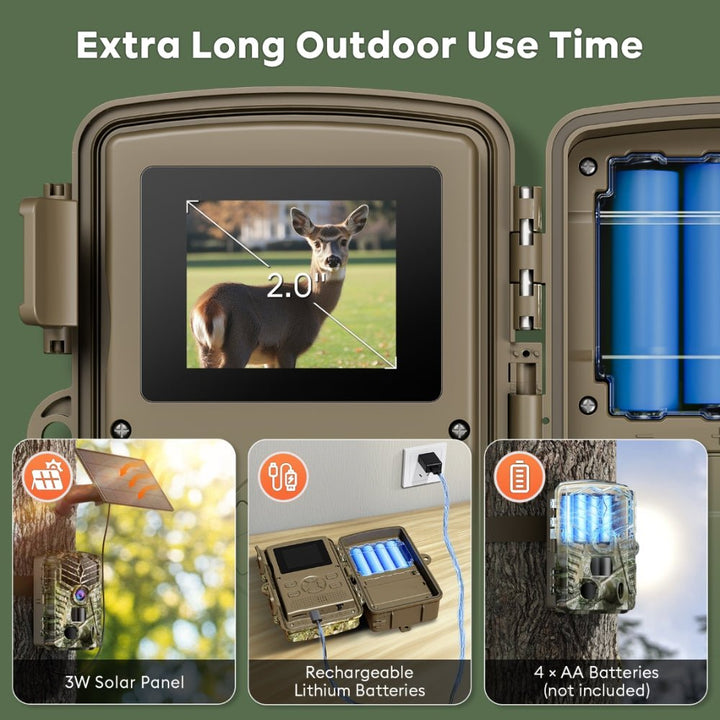 Solareye SV - TCYW 4K 64MP WiFi Solar Powered Trail Camera - Solareye